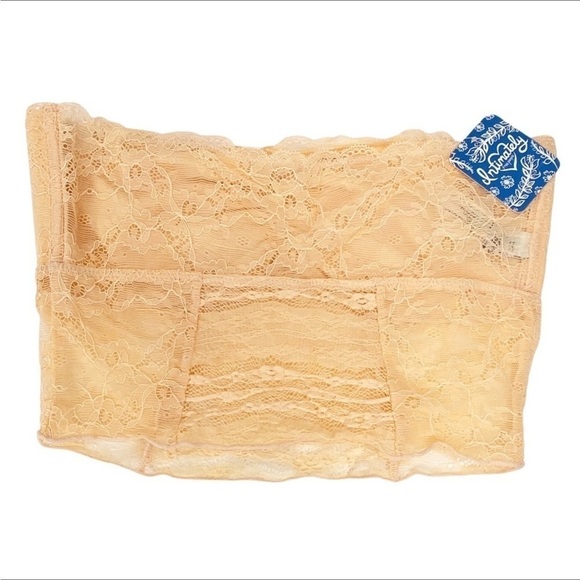 Free People Bandeau Bra Galloon Lace Intimately Size Small Peach Nectar New NWT - Picture 4 of 8